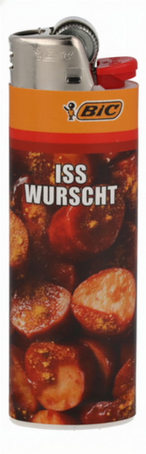 BIC Feuerzeug Maxi J26 Fast food  Iss wurscht 3v8