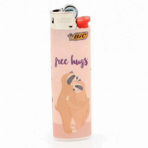 BIC Feuerzeug Slim Faultier Free Hugs 4v8