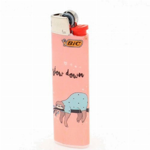 BIC Feuerzeug Slim Faultier Slow Down 2v8