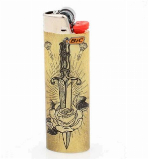 BIC Feuerzeug Tatto Sword and Rose 2v8