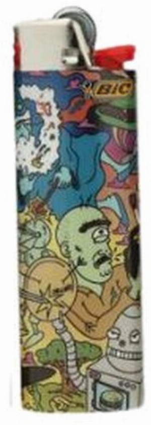 BIC Feuerzeug Zyklop, Roboter, Ritter und Zauberer bei einer Schlacht Maxi Fantasy Cartoon 2v8