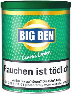Big Ben Classic Green Menthol 100g Dose Pfeifentabak