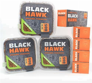 Black Hawk Tabak Sparpaket (3x Black Hawk Eimer 230g) + (5x Black Hawk Extra Filterhülsen 200 Stk)