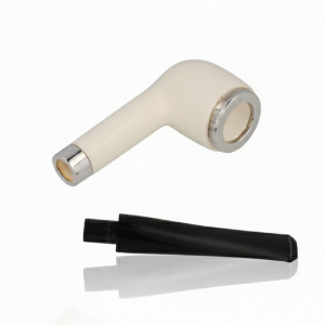 Block Meerschaum Pfeife Billard Army + Top glatt Ring + Top Silber im Maß-Etui - B-Ware