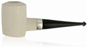 Block Meerschaum Pfeife rustik Silberring