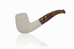 Block Meerschaumpfeife Medium rustiziert Half Bent Classic
