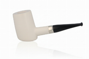 Block Meerschaumpfeife Poker weiß Large im Etui - B-Ware