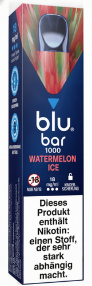 Blu Bar 1000 Einweg E-Shisha Watermelon Ice 18mg