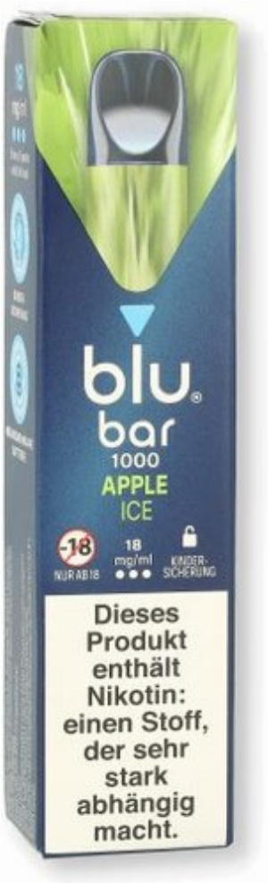 Blu Bar 1000 Einweg E-Zigarette Apple Ice 18mg