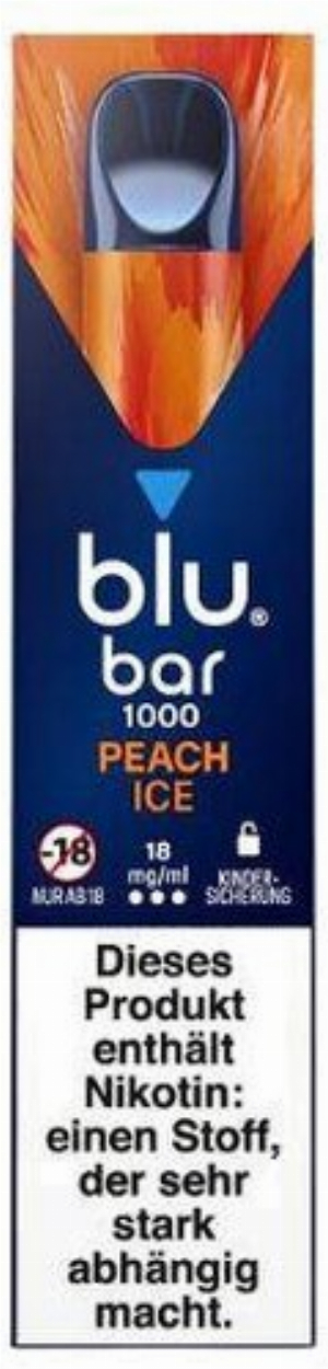Blu Bar 1000 Einweg E-Zigarette Peach Ice 18mg