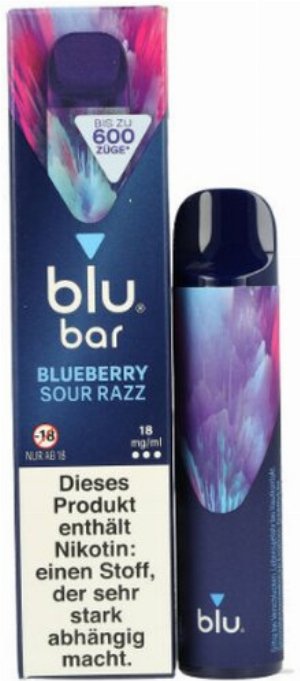 Blu Bar Einweg E-Zigarette Blueberry Sour Razz 18mg