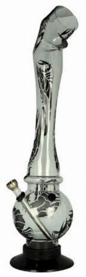 Bong Acrylic Skorpion Transparent 39cm mit Metallchillum