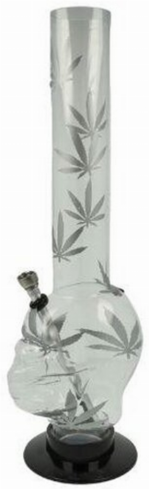 Bong Acrylic Skull / Leaf  Transparent Nr. 1