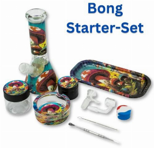 Bong Starter-Set Mushroom Glas Ice Bong