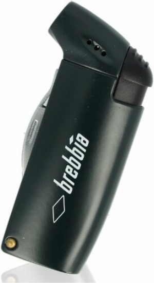 Brebbia Pfeifenfeuerzeug mit Besteck Petrolgrün