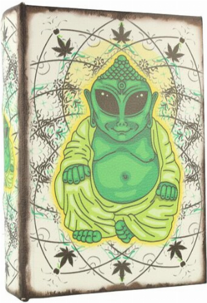 Buchversteck/Stash Book Holzbox Alien Buddha