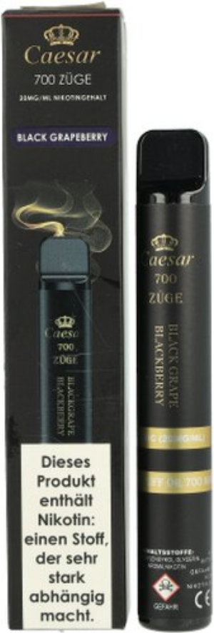 Caesar Black Grapeberry Einweg E-Zigarette 20mg