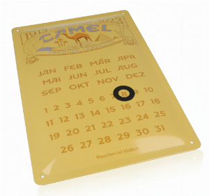 Camel Endloskalender Blech Gelb