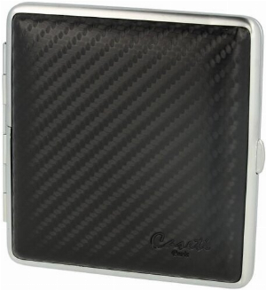 Casetti Zigarettenetui Leder Schwarz 20er Carbon Optik