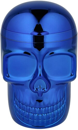 Champ Autoaschenbecher Skull Blau mit LED und Deckel