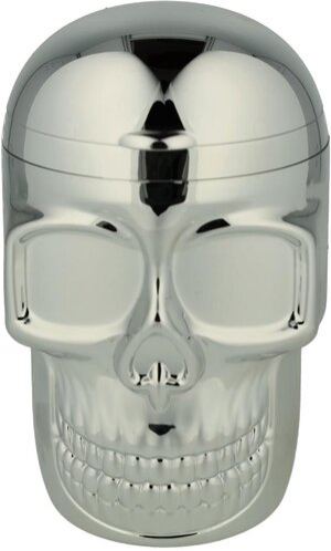 Champ Autoaschenbecher Skull Silber mit LED und Deckel