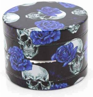 Champ Grinder High Metall Skull & Roses Ø 50mm blau