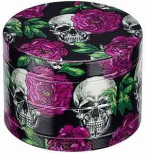 Champ Grinder High Metall Skull & Roses Ø 50mm lila