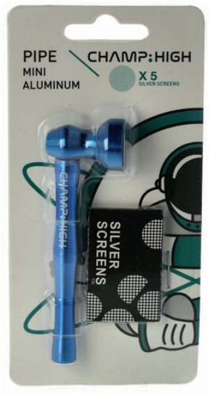 Champ High Blau Metallpfeife mit Screens