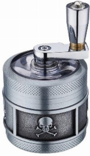 Champ High Grinder Skull mit Kurbel Silber