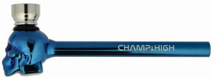 Champ High Metallpfeife Blau Skull mit Sieb