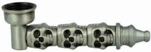 Champ High Metallpfeife Skull Silber