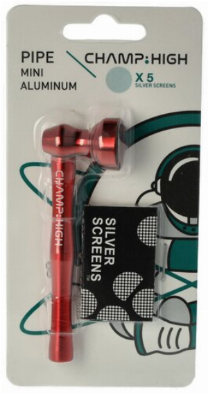 Champ High Rot Metallpfeife mit Screens
