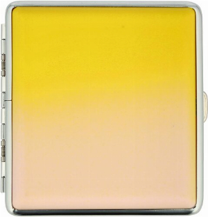 Champ Metall Zigarettenetui 20er mit Spange Gelb/Cremeweiß