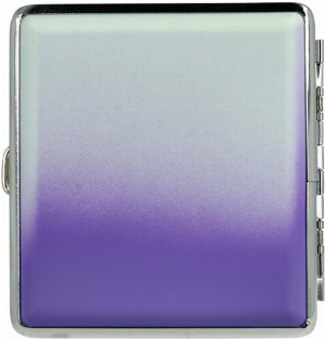 Champ Metall Zigarettenetui mit Spange Lila/Weiß