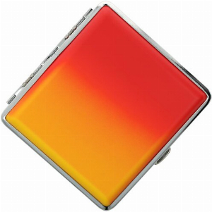 Champ Metall Zigarettenetui mit Spange Rot/Orange