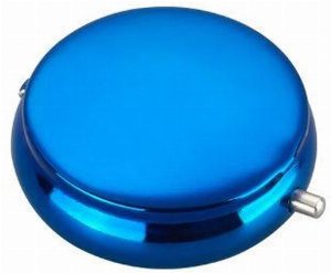 Champ Taschenaschenbecher Rund Blau mit Zigarettenablage