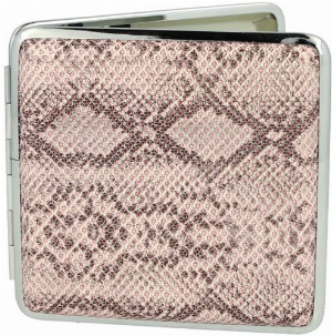 Champ Wild Zigarettenetui Schlangenmuster rosa mit Gummiband