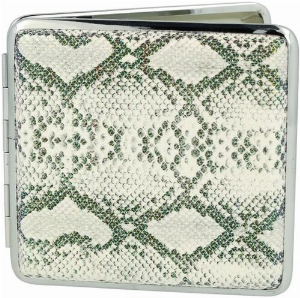 Champ Wild Zigarettenetui Schlangenmuster weiß mit Gummiband