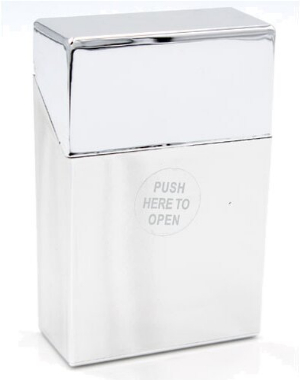 Champ Zigarettenbox für ca. 20 Stück metallicfarben silber