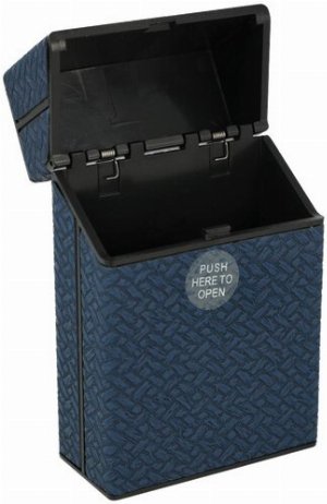 Champ Zigarettenbox Kunststoff Weave Optik dunkelblau
