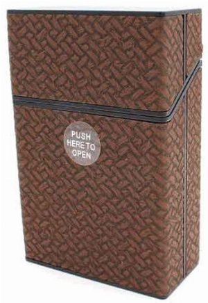 Champ Zigarettenbox Kunststoff Weave Optik dunkelbraun