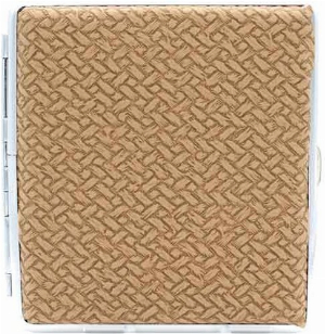 Champ Zigarettenetui Kunststoff Weave Optik hellbraun