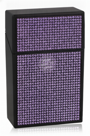 Champ Zigarettenetui Schwarz-Lila Bling Bling