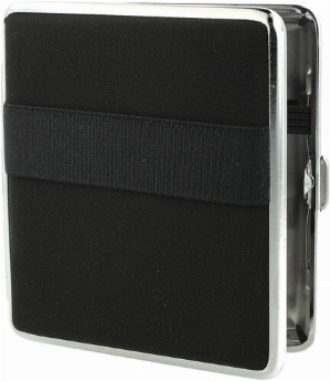 Champ Zigarettenetui Schwarz mit Gummiband außen