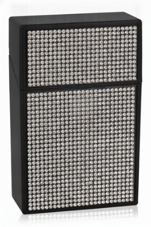 Champ Zigarettenetui Schwarz-Silber Bling Bling