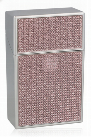 Champ Zigarettenetui Silber-Rose Bling Bling