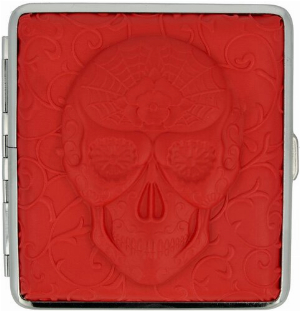 Champ Zigarettenetui Skull Rubber Rot