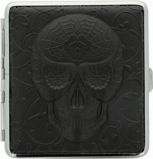 Champ Zigarettenetui Skull Rubber Schwarz