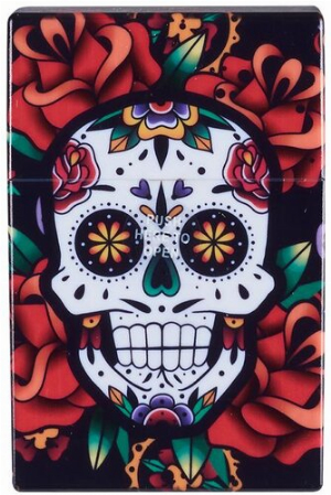 Champ Zigarettenetui Skull Schwarz Kunststoff