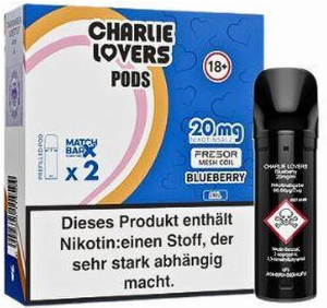 Charlie Lovers Prefilled Pod 2x2ml Blueberry 20mg